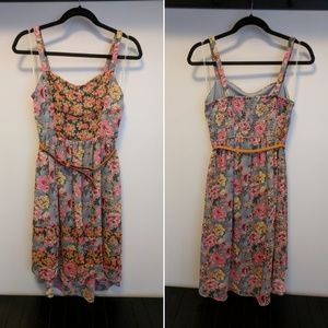 Floral dress with belt